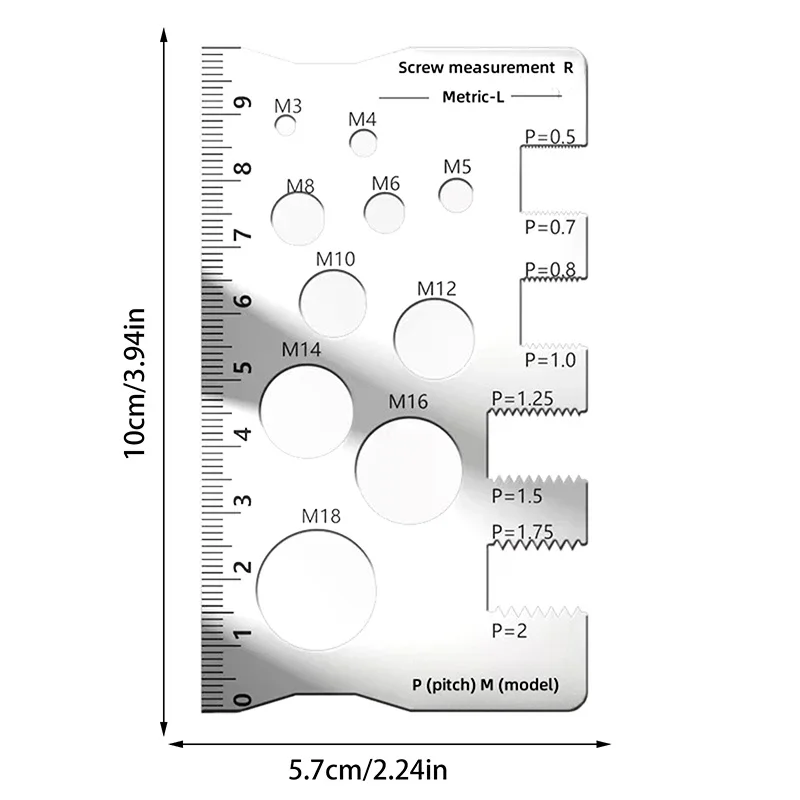High-Accuracy Industry Standard Pitch Gauge, Ideal for Measuring Bolt, Nut, Screw Thread