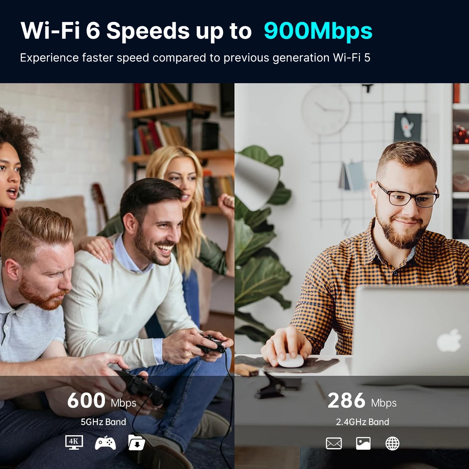 Adaptador USB WiFi 6 de 900Mbps, tarjeta de red inalámbrica Bluetooth 5,3, controlador de doble banda, Dongle USB gratuito, receptor Wifi 6 para PC Win 10 11