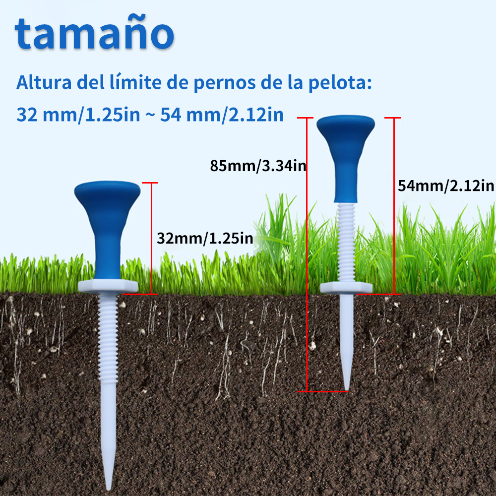 Caiton 5 camisetas de golf de plástico ajustables de 85 mm/3,34 pulgadas, rango de 22 mm/0,87 pulgadas, cabeza de goma suave, duraderas y ligeras para disparos estables
