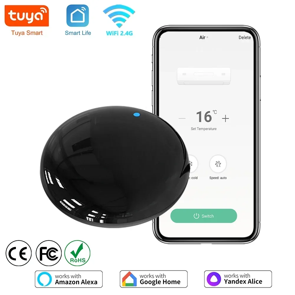 Tuya WiFi IR-Fernbedienung Smart Universal für TV-Klimaanlage Alexa-Fernbedienung Arbeiten Sie mit Google Home Yandex Google
