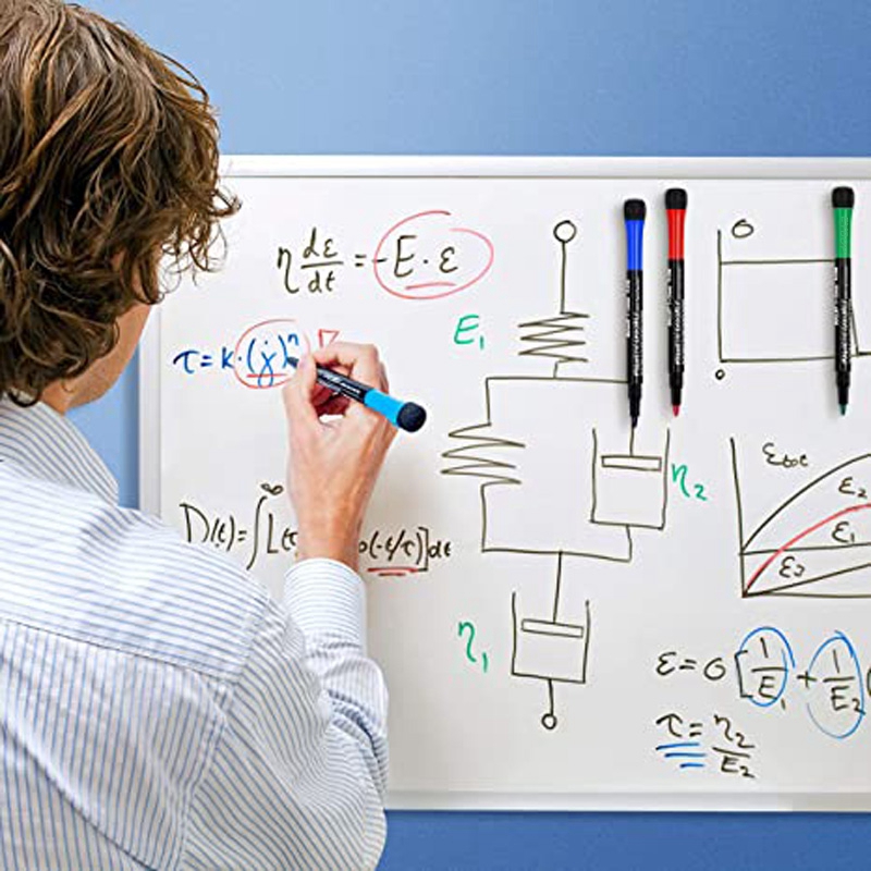 12 สีโรงเรียนห้องเรียนปากกาไวท์บอร์ดแห้งสีขาว BOARD เครื่องหมายในตัวยางลบนักเรียนเด็กวาดปากกาเครื่องเขียน