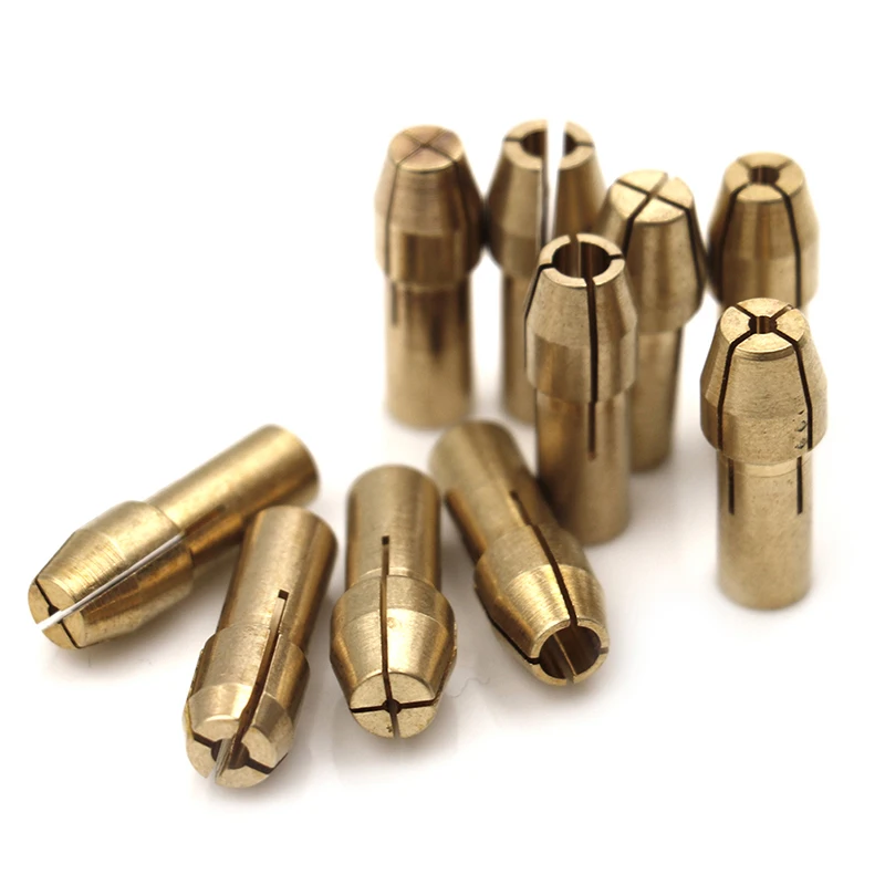 Mini mandril de taladro Dremel, adaptador de 10 piezas, 0,5mm-3,2mm, Micro pinza de latón para herramienta rotativa eléctrica