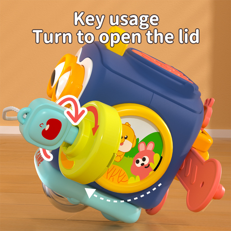 Cube d'activité Montessori pour bébé, jouet mignon PenEcolHand attraper une balle, enfants, exercice de motricité fine, coordination œil-main