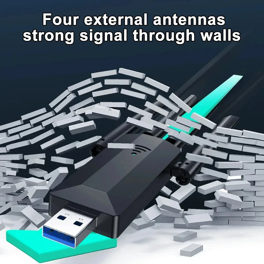 1200Mbps WiFi USB Adapter Network Card Dual Band 2.4G/5Ghz Wi-Fi Dongle 802.11AC 4 Antennas Wireless Receiver For PC Laptop