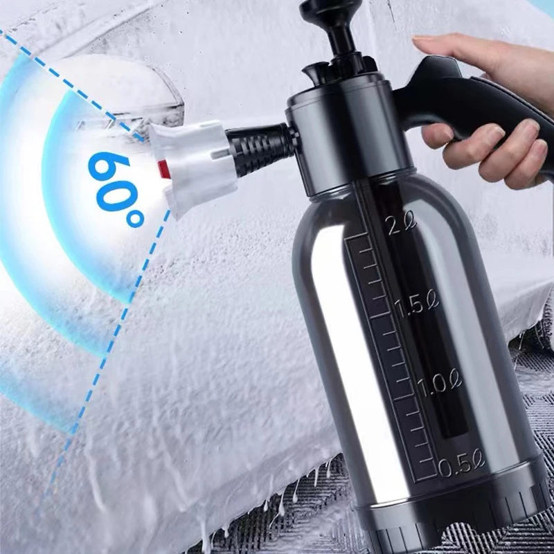 폼 스프레이어 2L, 60PSI 2가지 모드를 갖춘 강력한 자동차 폼 스프레이어, 자동차 청소 세부 정보를 위한 무선 폼 스프레이 홈 가든