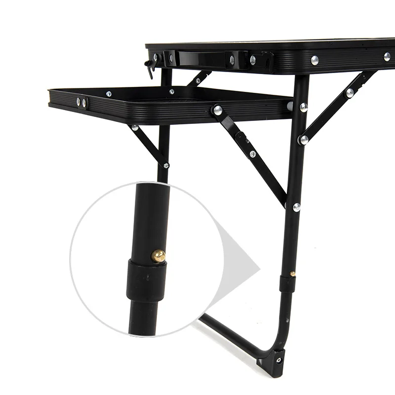 Mesa plegable de malla de hierro, mesa elevadora portátil, extensión de aleación de aluminio, mesa ligera, mesa de barbacoa con rejilla multifuncional