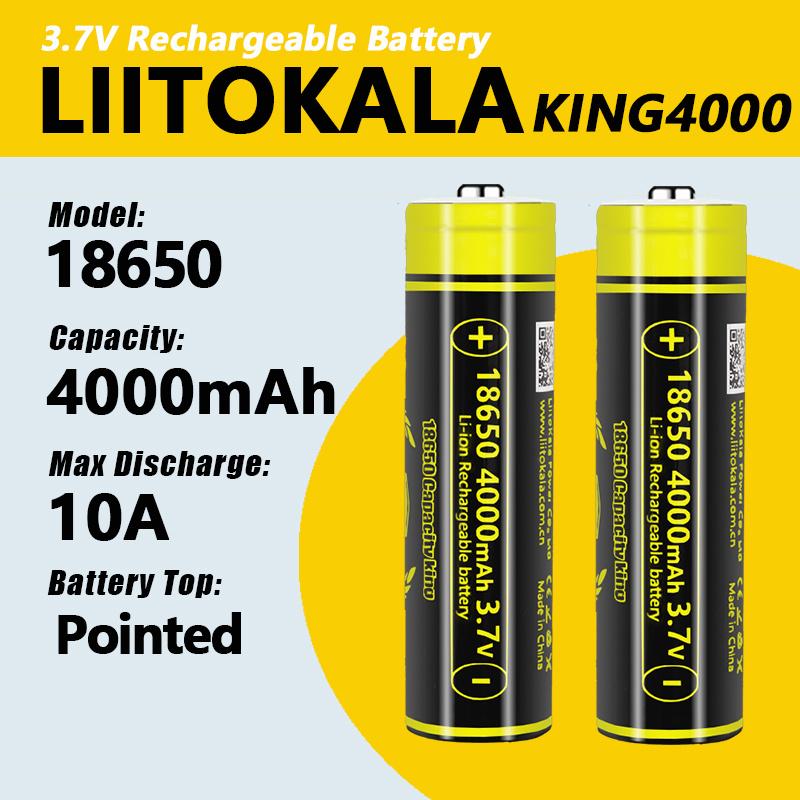 1-40 шт. LiitoKala King4000-JT 3,7 В 18650 4000 мАч 12 А разрядные аккумуляторные батареи для фонариков