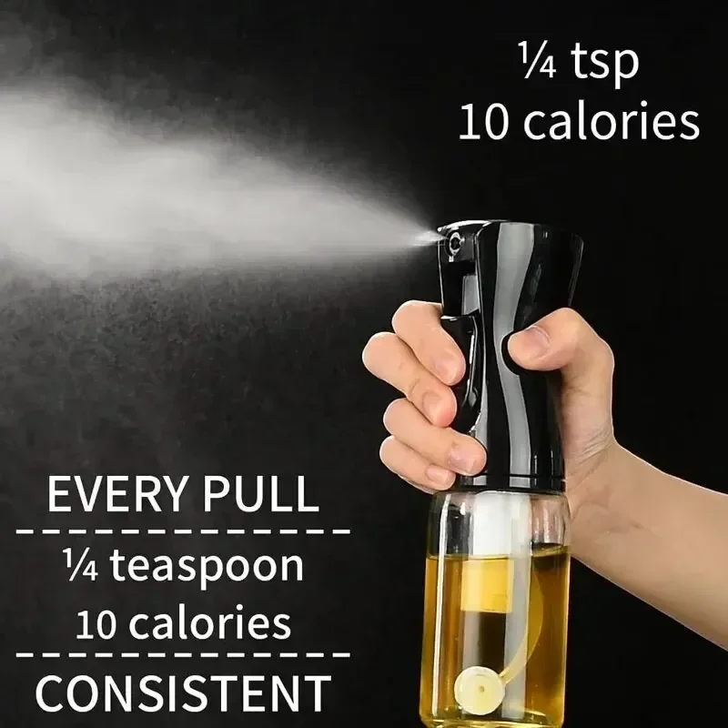 Spray de aceite para cocinar, dispensador de aceite de oliva, botella de plástico, pulverizador, niebla, aceite de calidad alimentaria reutilizable, pulverizador de vinagre, accesorios de cocina