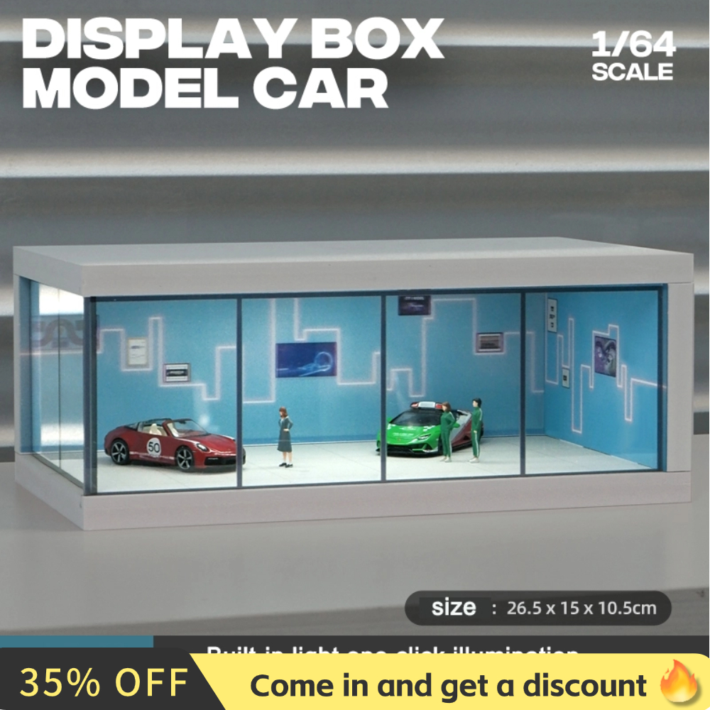1/64 Model Parking Space Car Parking Space with Lights Simulated Decoration Scene (figures and cars not included)