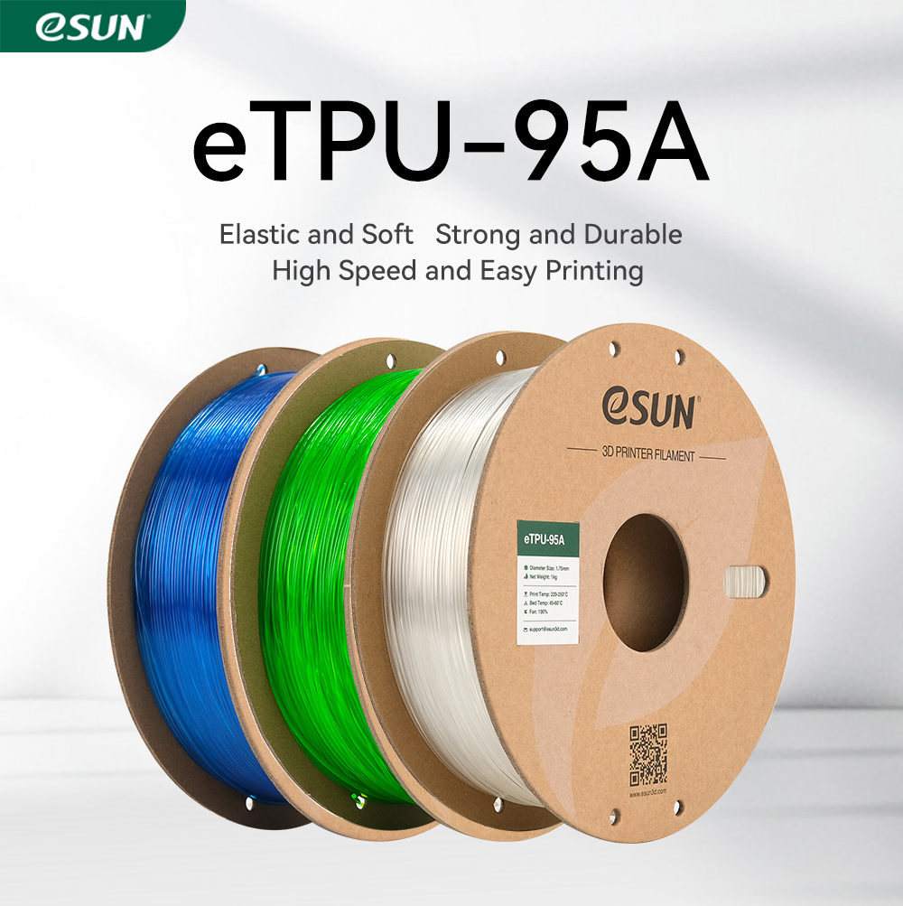 eSUN 柔軟な TPU フィラメント 1.75 ミリメートル、TPU 95A 3D プリンタフィラメント 1 キロ 2.2 ポンドスプール 3D 印刷材料 TPU 95A 3D プリンタ用
