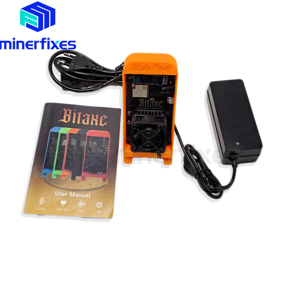 Bitaxe Gamma 601 Solo Miner 1.2TH/S BM1370 Asic Chip 18 W van Antminer S21 Pro Bitcoin BTC Miner met beugel EU-stekker
