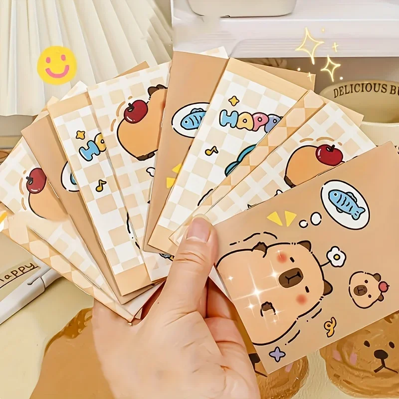 10 Pcs Kawaii Mini Capybara Notebook Mixed Cute Pocket Notebook Journals Diary Planning Memo Notepad Fun Cartoon Stationery Gift