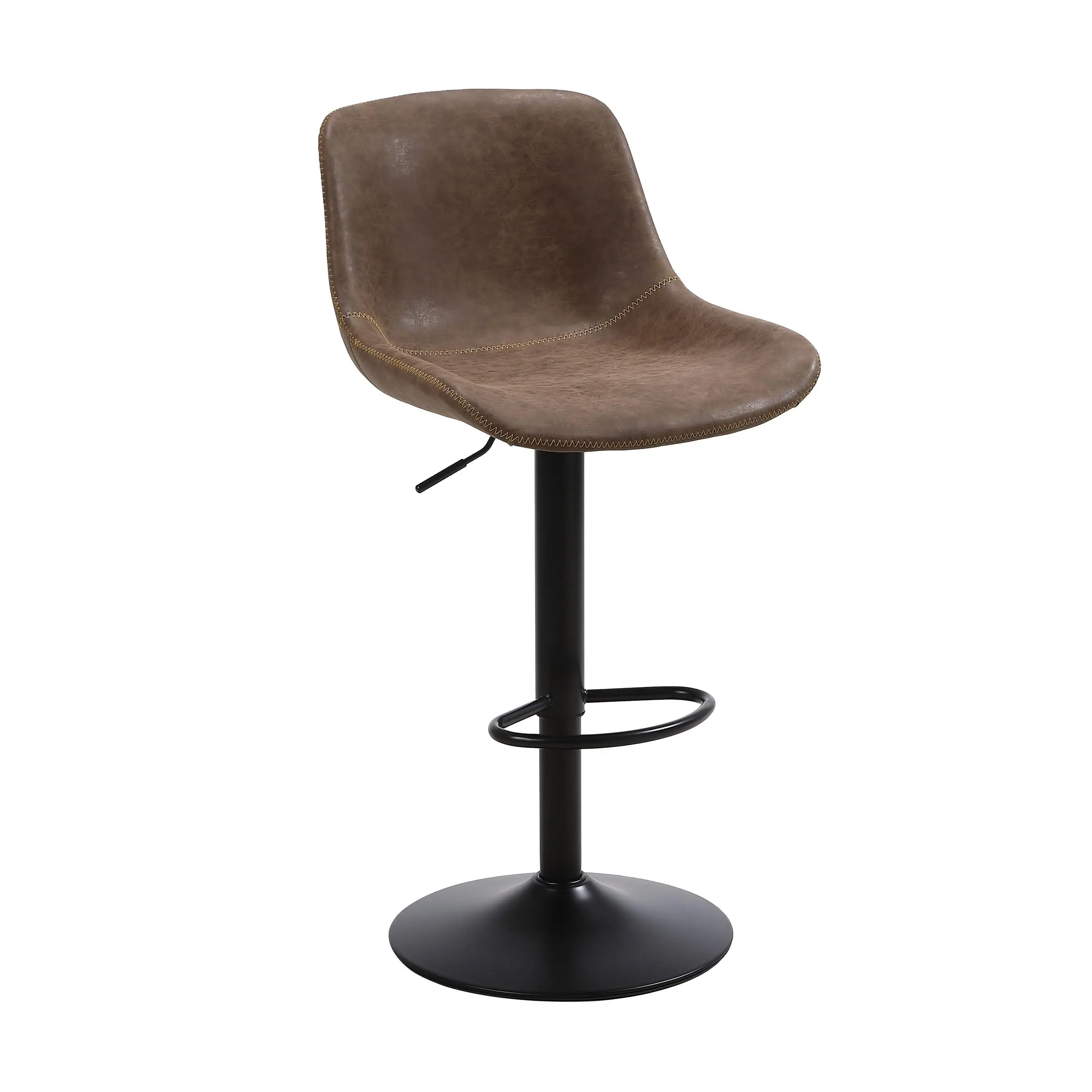 Banco de bar ralex-chair, cadeiras de bar modernas ajustáveis, banco alto sem braços em couro sintético para ilha de cozinha, marrom