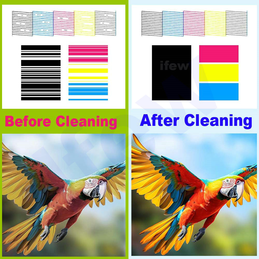 Kit de limpeza de cabeça de impressora jato de tinta 100ml, compatível com epson hp brother canon bico e limpador de cabeça de impressão para limpeza de cabeça de impressoras