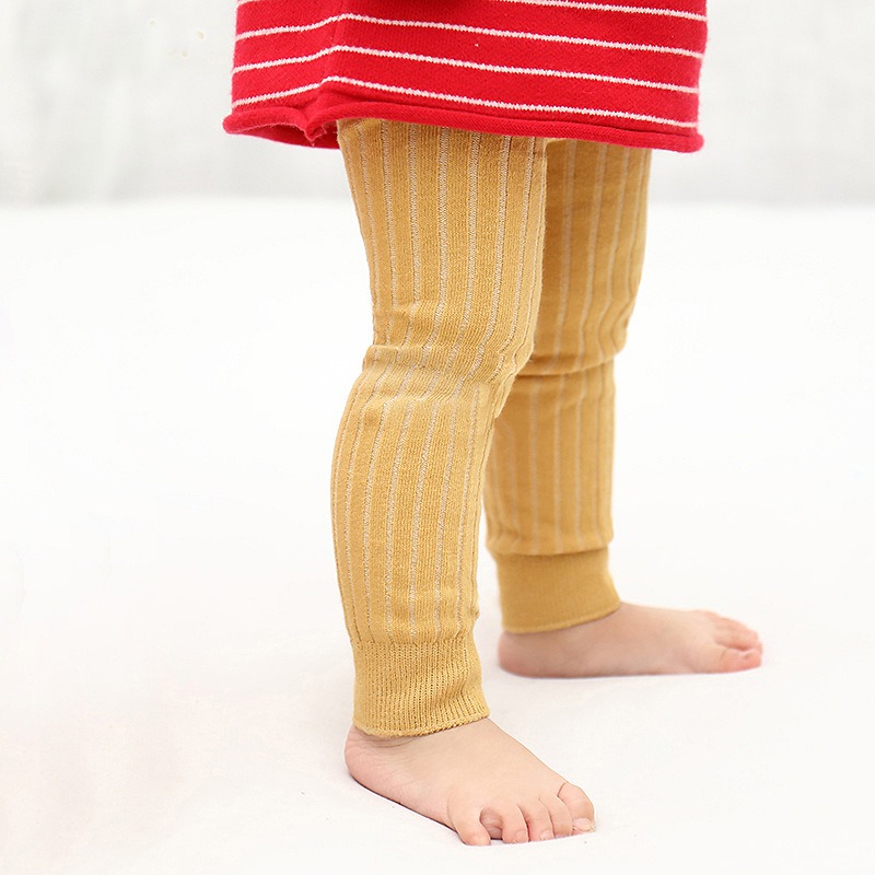 1 pezzo per bambina, bambino, maglione e leggings a costine di base, collant senza piedi, per bambina, vestito, pantaloni inferiori, 1-6 anni