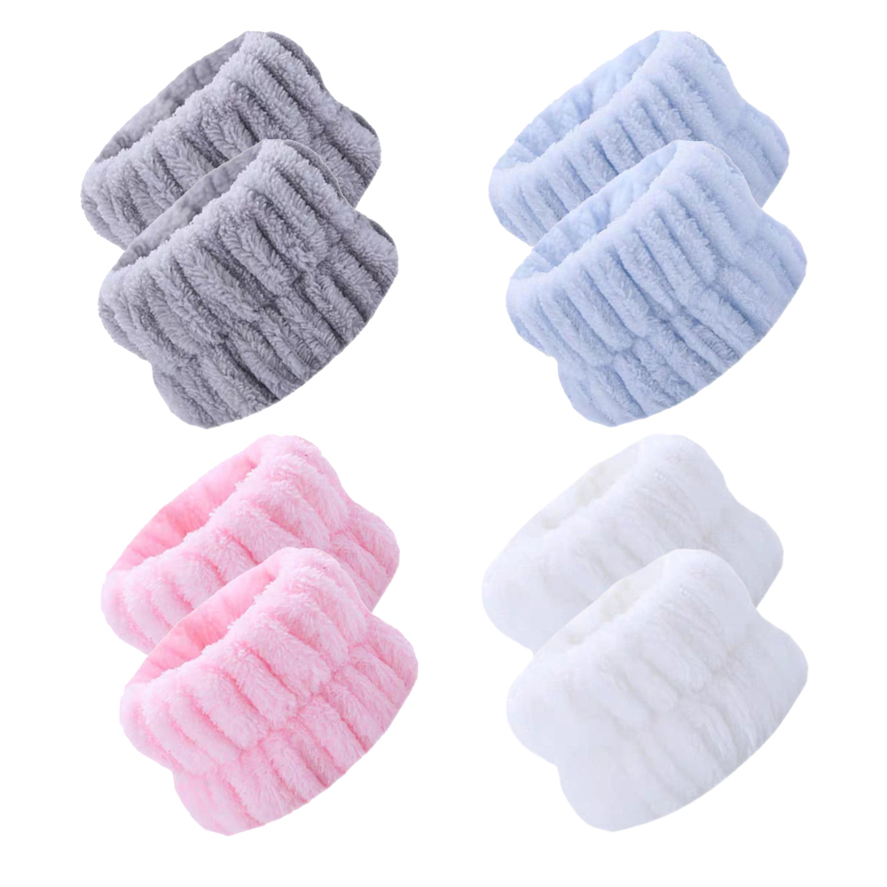 1 par de muñequeras de Spa, banda de toalla para lavado de muñeca de microfibra, pulseras para lavarse la cara, pulseras absorbentes, banda para el sudor para muñeca