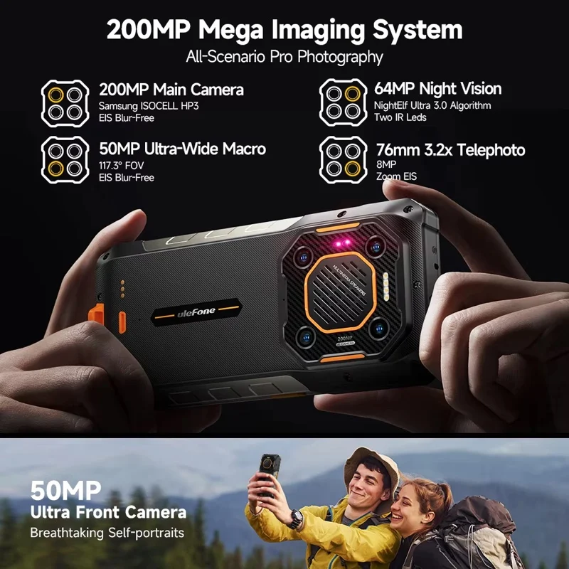【Weltpremiere】Ulefone Armor 26 Ultra 5G Robustes, wasserdichtes Smartphone 120 W 15600 mAh 200 MP + 64 MP Smartphone mit bis zu 24 GB + 512 GB NFC
