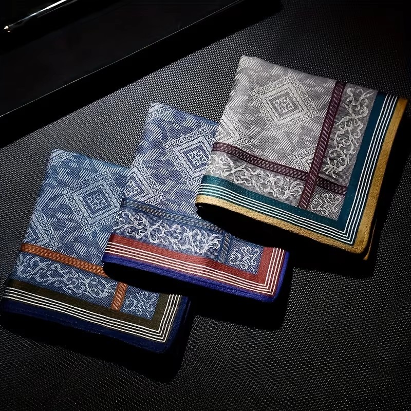 Herren-Taschentuch, Jacquard-Taschentuch, Baumwollgarn, Web-Jacquard-Taschentuch, weich, schweißabsorbierend, dick, elegant