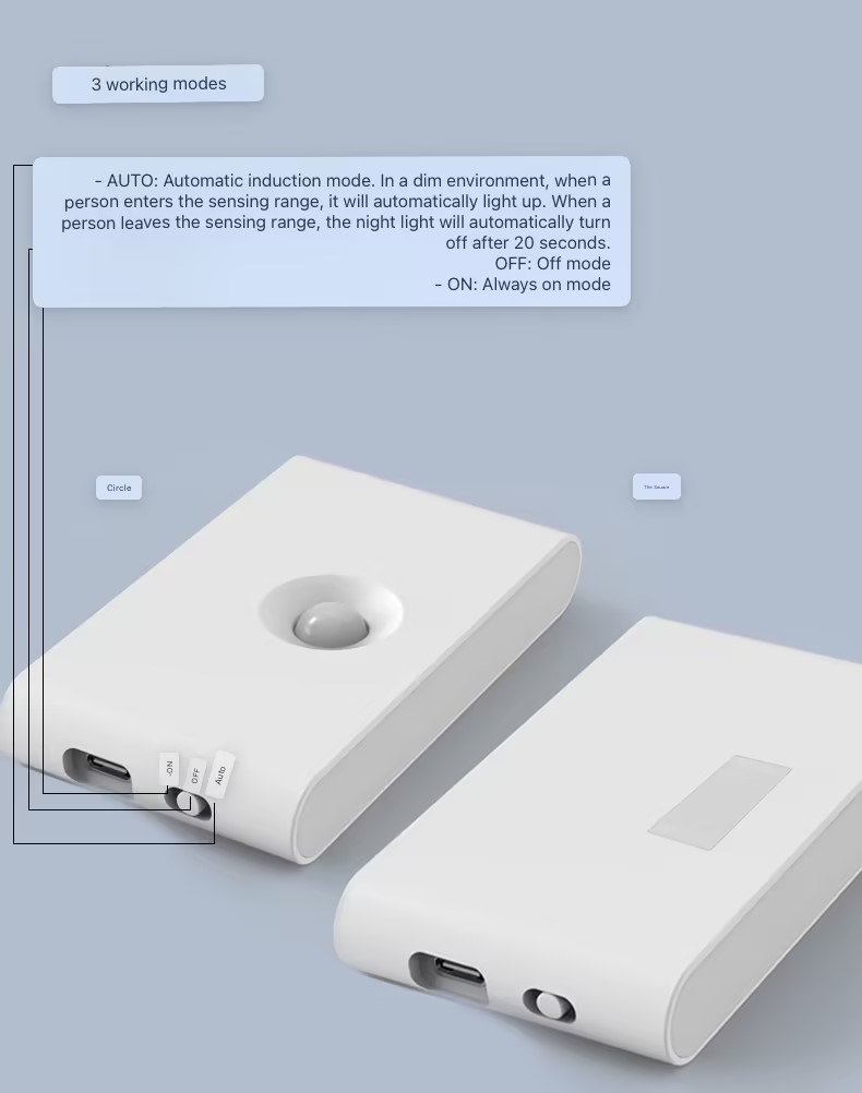 LED Human Body Sensing Night Light Wireless USB Rechargeable Wall Light Upper And Lower Glow Bedroom Stairway Hallway