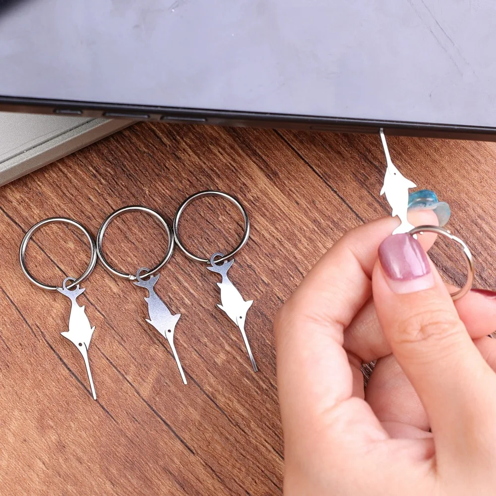 Swordfish Shape Stainless Steel Needle for Smartphone Sim Card Tray Removal Universal Card Ejector Pin for IPhone/Samsung/Huawei