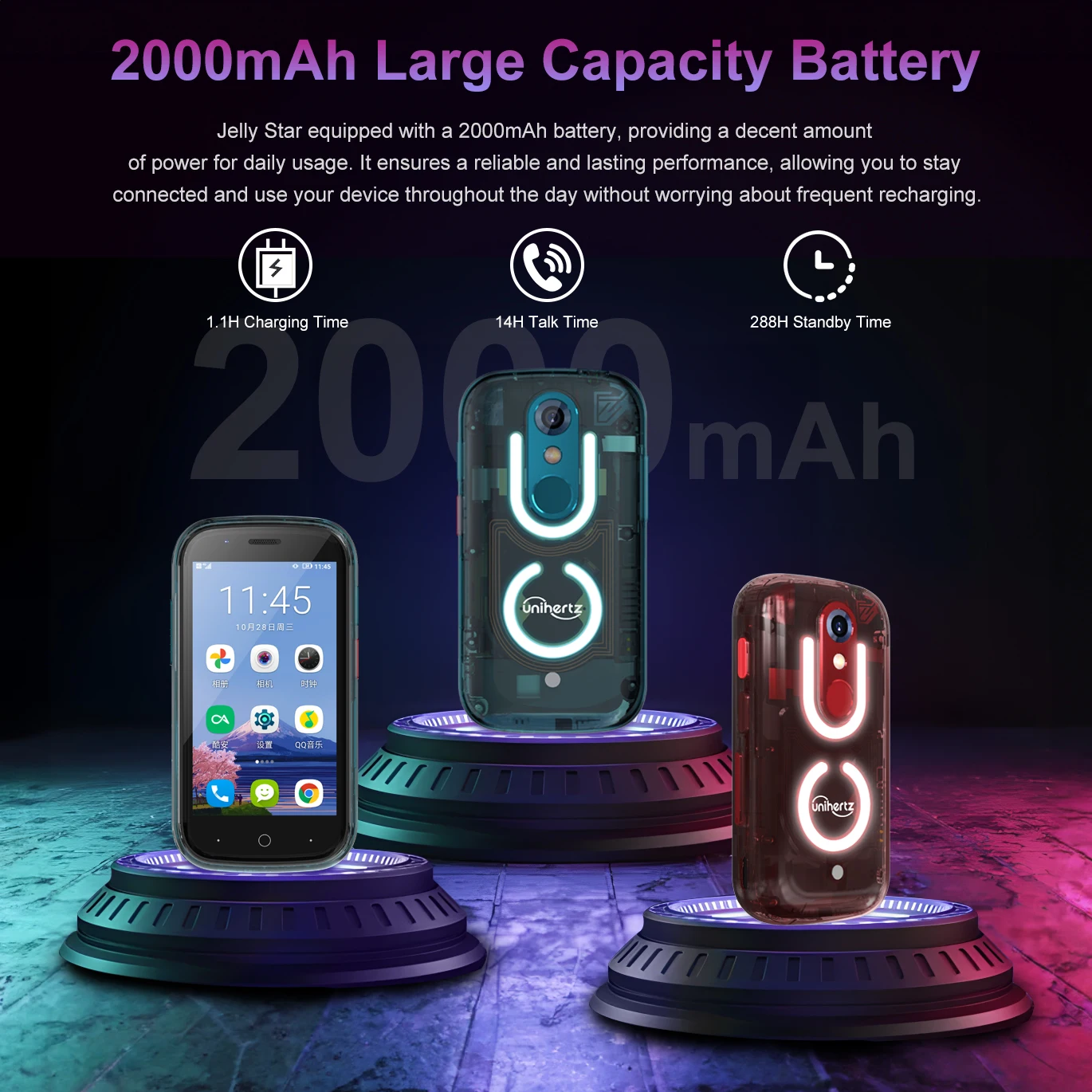 Unihertz Jelly Star Mini Smartphone Android 13 8GB RAM 256GB ROM 2000 mAh battery G99 Octa 48MP 3 inch Led Light Unlocked Phone