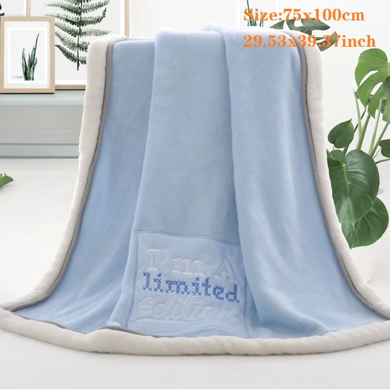 ผ้าห่มเด็กทารกแรกเกิดการ์ตูนเย็บปักถักร้อย Flannel ผ้าห่มเด็กเด็กทารก Swaddle Wrap ทารกรถเข็นเด็กผ้าห่มเด็ก