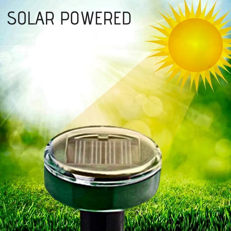Solar Ultrasonic Rat Repellent Built-in Buzzer Outdoor Ultrasonic Garden Lawn LED Electronic Breeding Snake Repellent