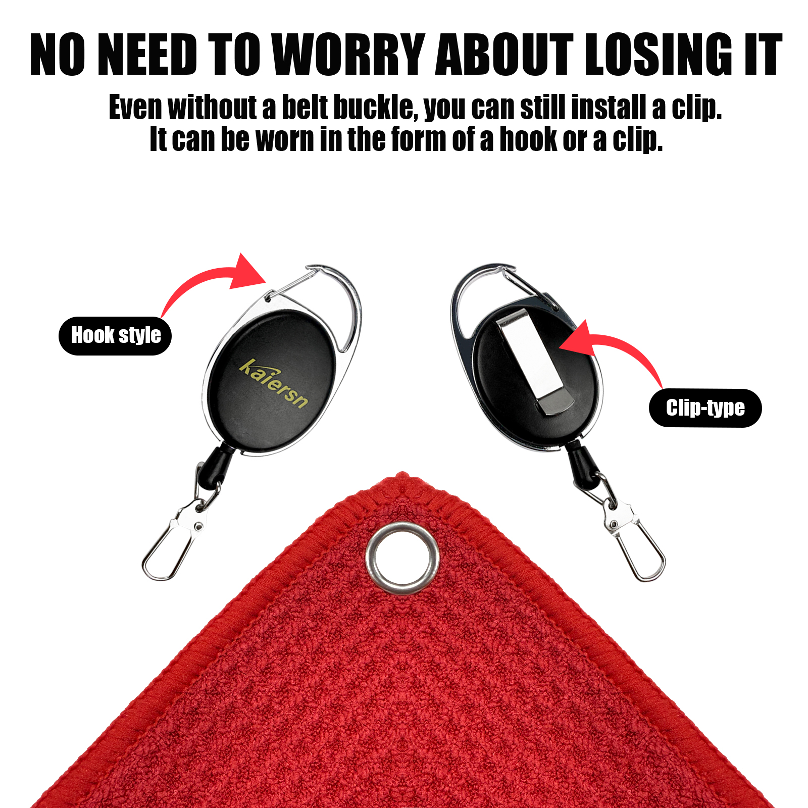 Toalha de golfe para parque Kaiersn 20x20cm - Toalha de limpeza de microfibra premium para tacos de golfe e bolas, compacta e absorvente