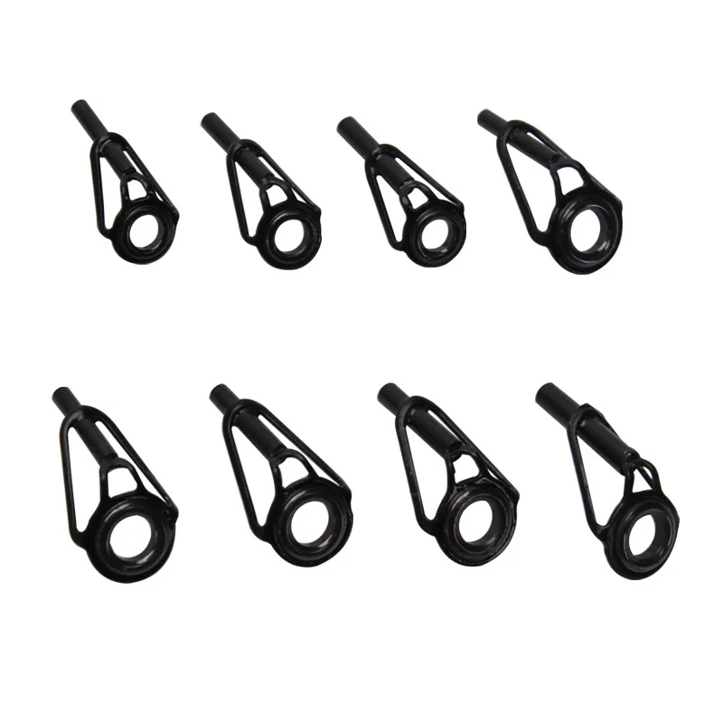 Anillo guía de cerámica para caña de pescar de acero inoxidable, 8 piezas, punta de caña de pescar DIY, punta de caña de pescar, accesorios para caña de pescar, equipo de pesca
