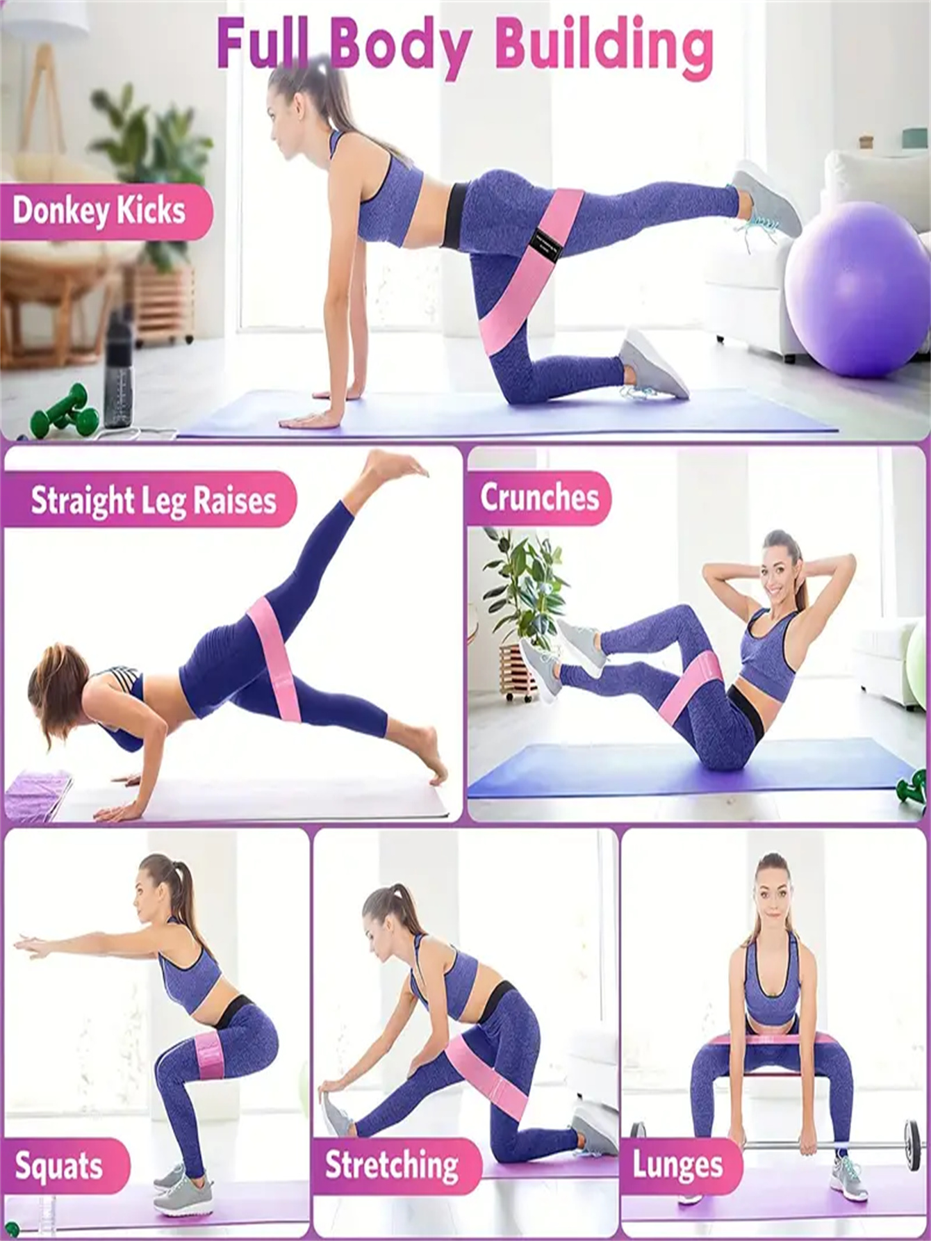 Pilates Yoga elastische Widerstands bänder, Übung Stretch Flex Band für Beute Beine Training