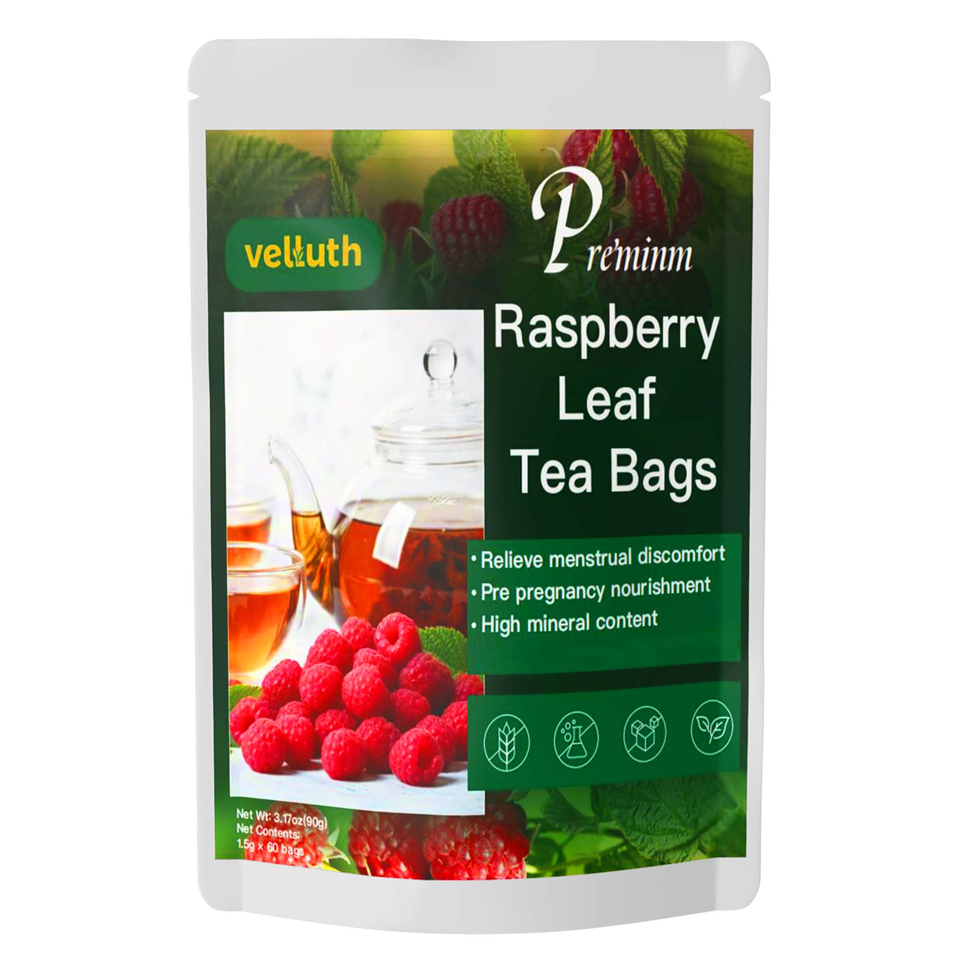 Raspberry leaf tea bag midwifery and menstrual herbal tea, suitable for pregnancy and postpartum recovery