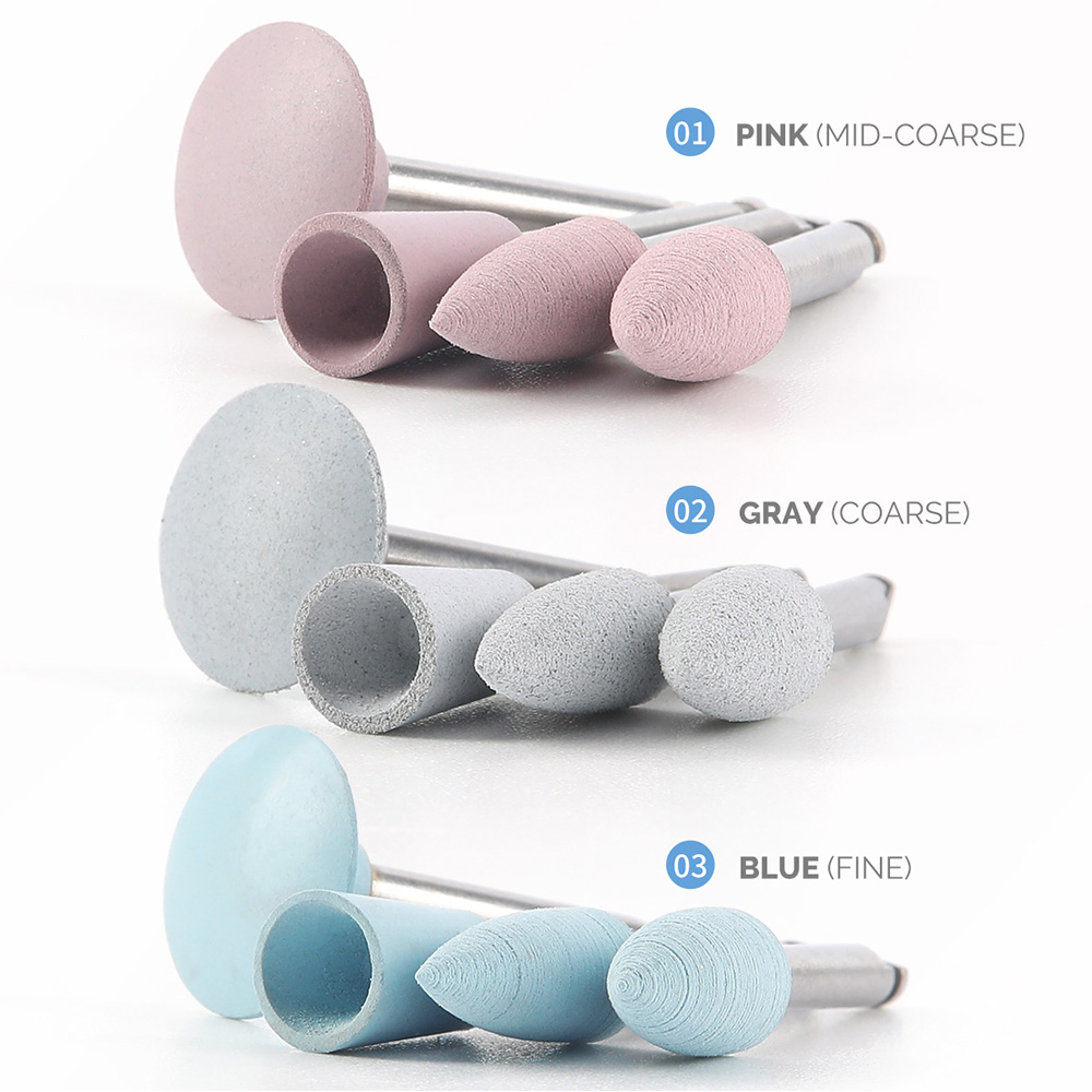 AZDENT 12 шт./компл. стоматологические силиконовые полировальные резиновые шлифовальные головки для полировки зубов 2,35 мм RA финишер для низкоскоростного наконечника