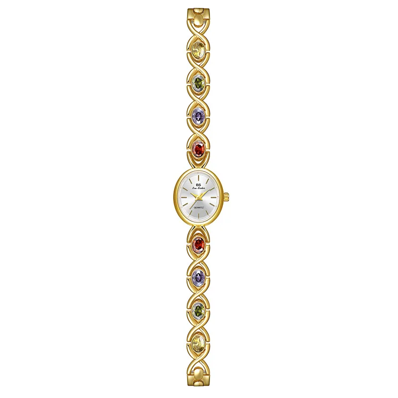 Reloj UTHAI V43 para mujer, marca de lujo ligera, pulsera Retro ovalada de arcoíris, reloj de cuarzo resistente al agua a la moda para mujer