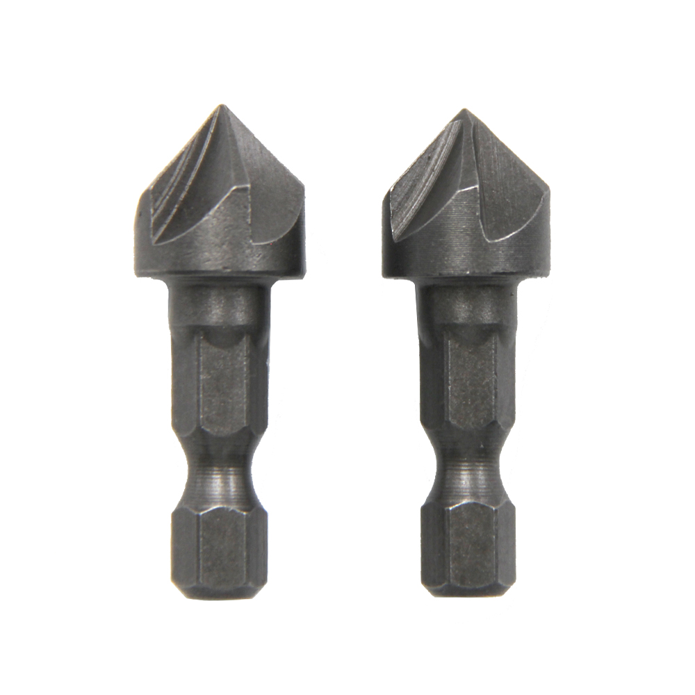 Small hexagonal handle five edge chamfering tool chamfering cutter woodworking hole opener spot facer reaming tool drill bit