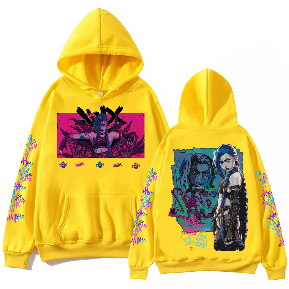 Hot Anime Jinx-Arcane Hoodie Harajuku Hip Hop Pullover Tops Beliebte Musik Sweatshirt Fans Geschenk