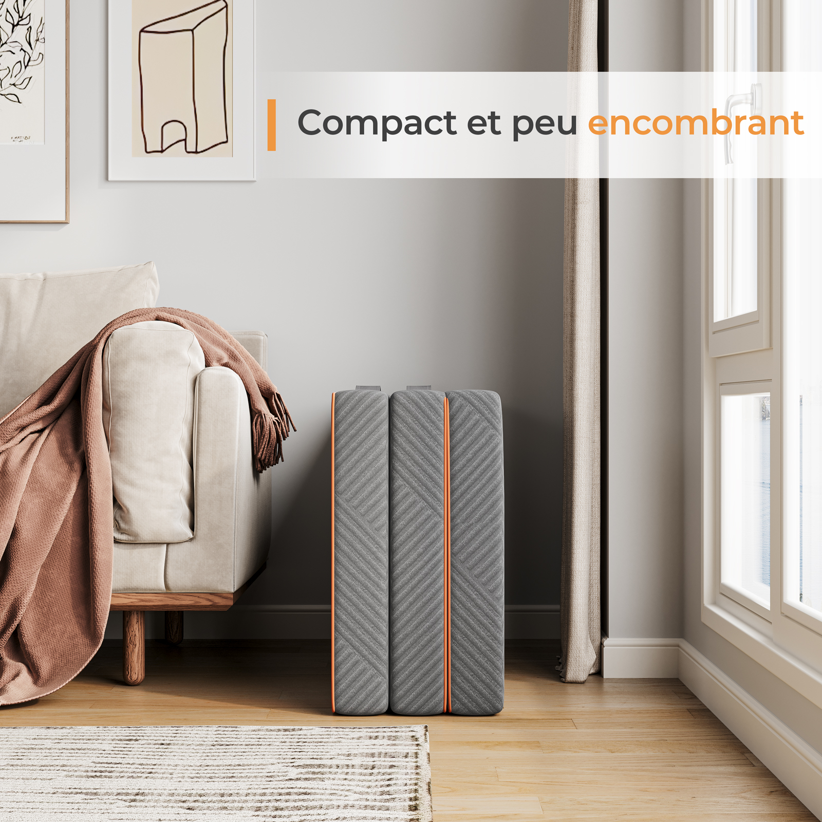 Colchón plegable Vesgantti, colchón plegable de espuma viscoelástica de gel de 15 y 8 CM triple para viajes, camping, cama para invitados