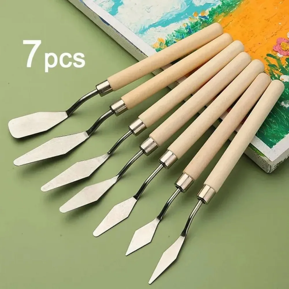 7 pezzi coltelli per pittura a olio in acciaio inossidabile artigianato per artisti spatola coltello per tavolozza coltello per miscelazione raschietto strumenti artistici