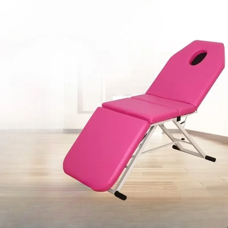 Mesa de massagem dobrável de 3 seções, cama cosmética de beleza portátil ajustável com bolsa de armazenamento para spa, tatuagem, massagem, cama dobrável