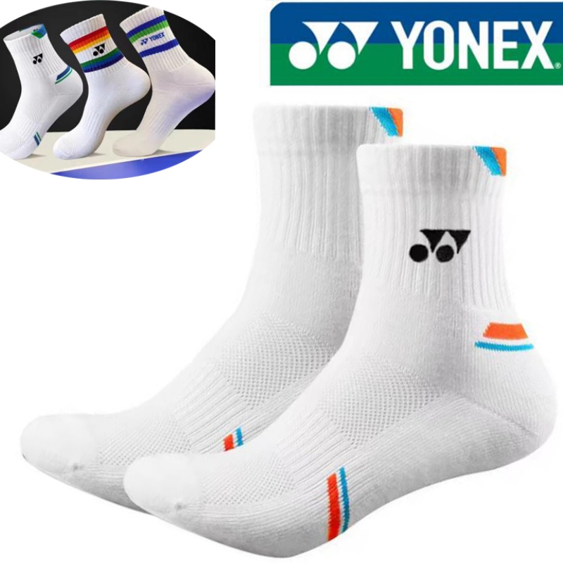 YONEX спортивные носки для бега для мужчин и женщин, повседневные спортивные носки до середины икры для баскетбола, бадминтона, йоги, дышащие носки, 1/3 пары