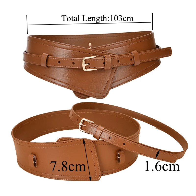 1 Máy Tính Deepeel 103Cm Nữ Mới Chính Hãng Dây Da Thời Trang Rộng Áo Khóa Pin Wiastband Đầm Áo Khoác Trang Trí Cummerbunds