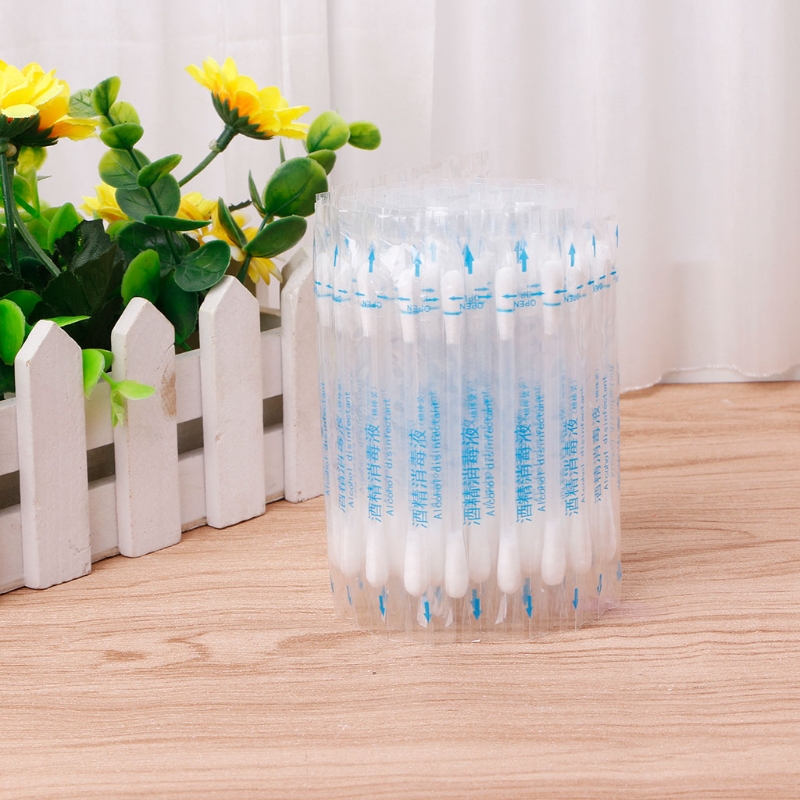 Coton-tige jetable désinfectant, 50 pièces, bâtonnet à alcool, outil de soins, Kit d'aide 75% alcool 3TD01248