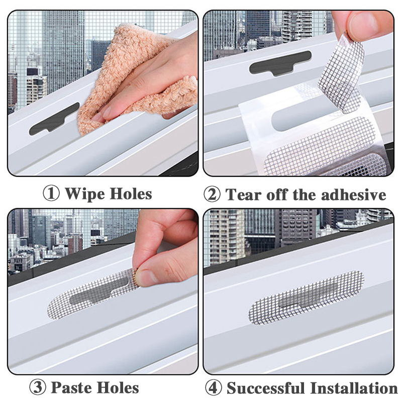 1/5/10 pcs Window Screen Patch Exhaust Grille Window Door Drainage Hole Anti-mosquito Paste Mesh Screen Invisible Repair Subsidy