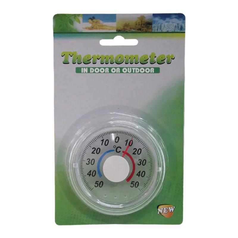 Round Plastic Outdoor Indoor Door Window Thermometer with Pointer - Humidity Temperature Measurement Tool Hygrometer Home Garden