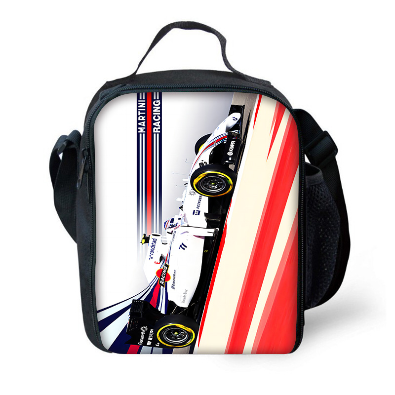 Racing Martini Stripe Kind isolierte Tasche mit großer Kapazität für Jungen, Mädchen, Studenten, Picknick im Freien, wiederverwendbare Thermo-Kühlbox, Lunchbox