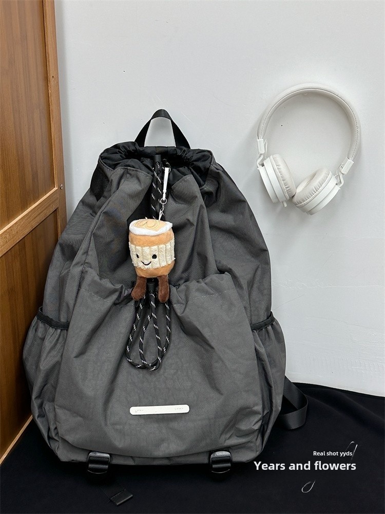 Outdoor Sports Unisex Lightweight Water-Resistant Drawstring Travel Backpack Commuter Backpack Nylon Material Large Size