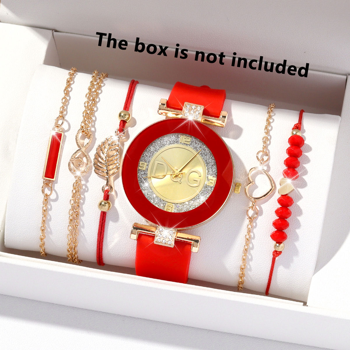 5 peças relógio de pulso de quartzo feminino elegante e moderno com diamante incrustado com conjunto de pulseira