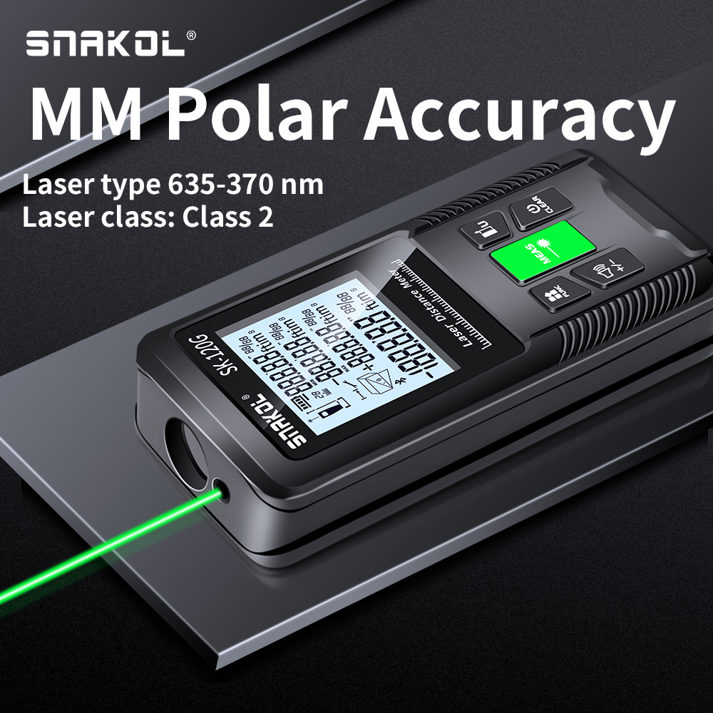Snakol Laser Tape Measure Red Green Laser Distance Meter High Accuracy Roulette Multiple Measurement Functions Electronic Ruler