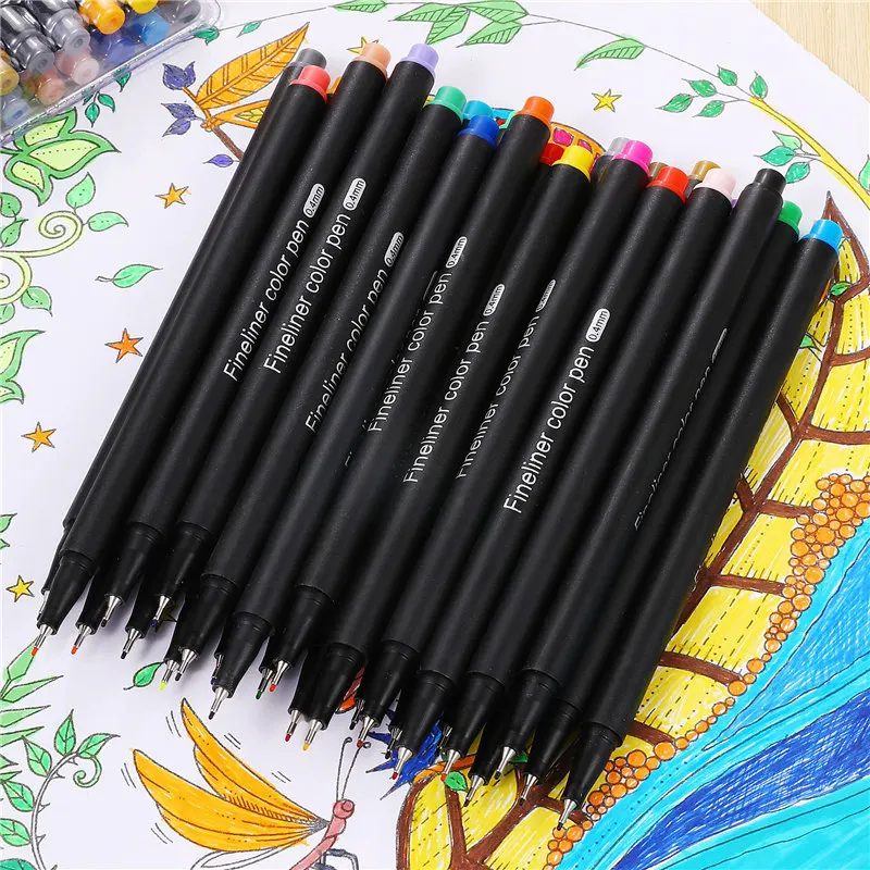 Clearance_12 PZ Pennarello Fineliner Penna colorata Manga per scritte 0,4 mm Art Sketch Journaling Acquerello Materiale scolastico Stat