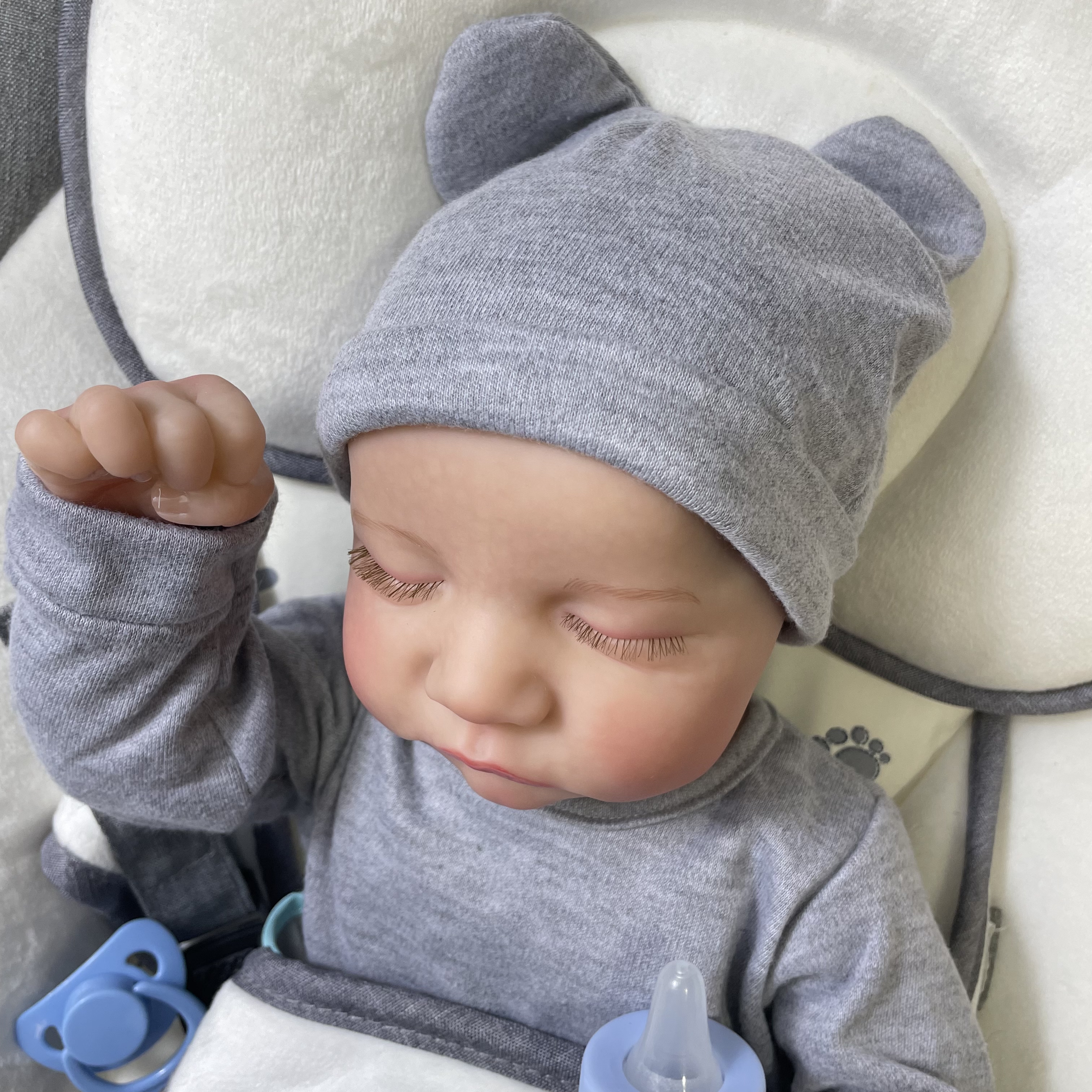 46CM Reborn Baby Doll Levi Mixed Silikon Vinyl oder Stoffpuppe fertig 3D bemalte Hautadern Kunstsammlung Puppengeschenk für Mädchen