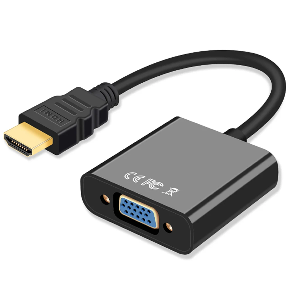 Adaptador HDMI a VGA, convertidor de Cable Digital analógico compatible con HDMI macho a hembra VGA para PC, portátil, tableta, HDTV